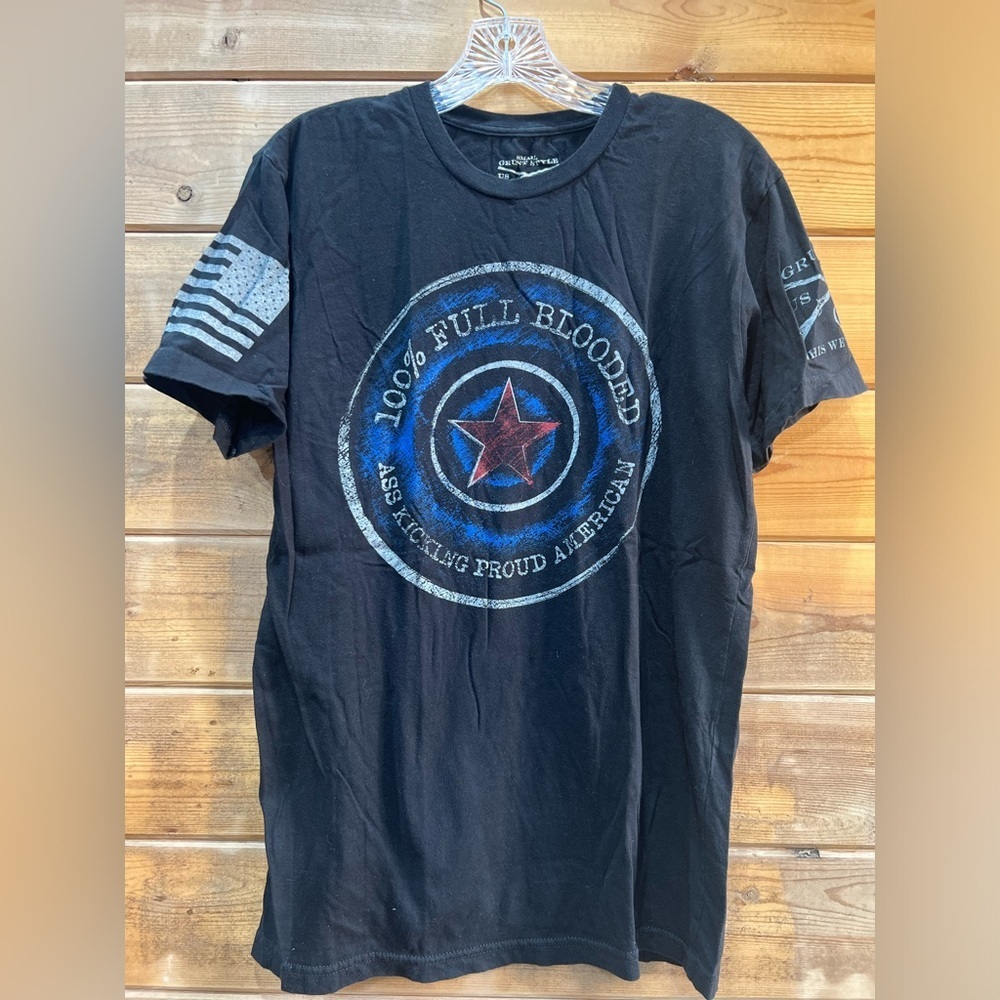 Grunt Style Patriotic Graphic Tee — Men’s Small, USA Flag Shirt